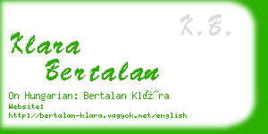 klara bertalan business card